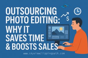 Team of photo editors working on e-commerce product images on monitors