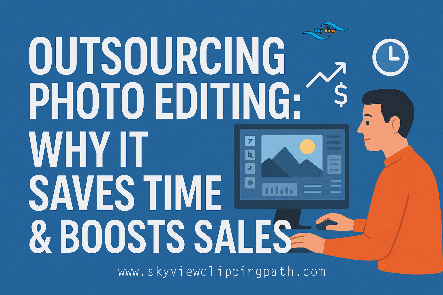 Team of photo editors working on e-commerce product images on monitors