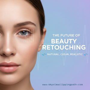 Natural and realistic beauty retouching showcasing clean skin tones and authentic facial features